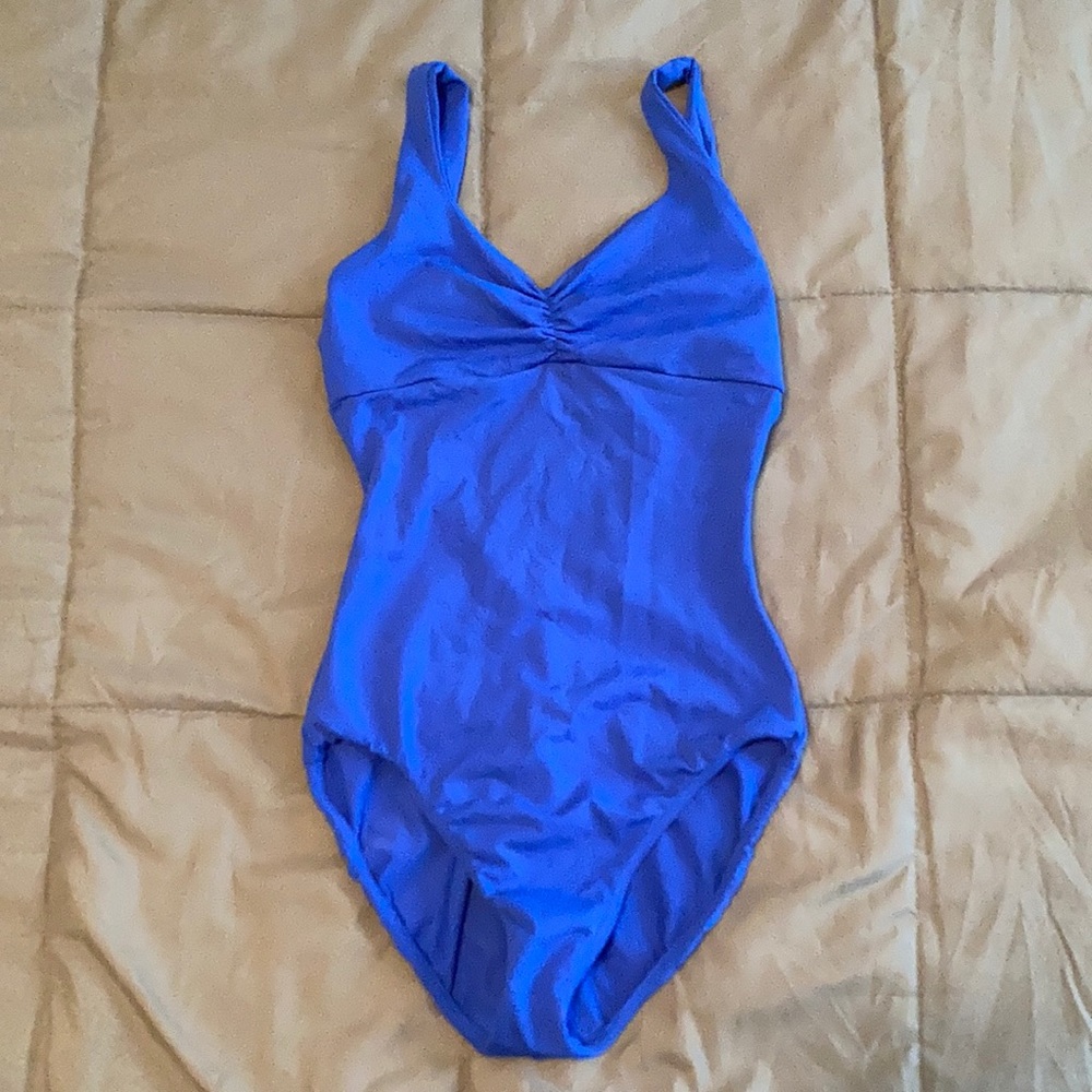Royal blue low back tank ballet leotard